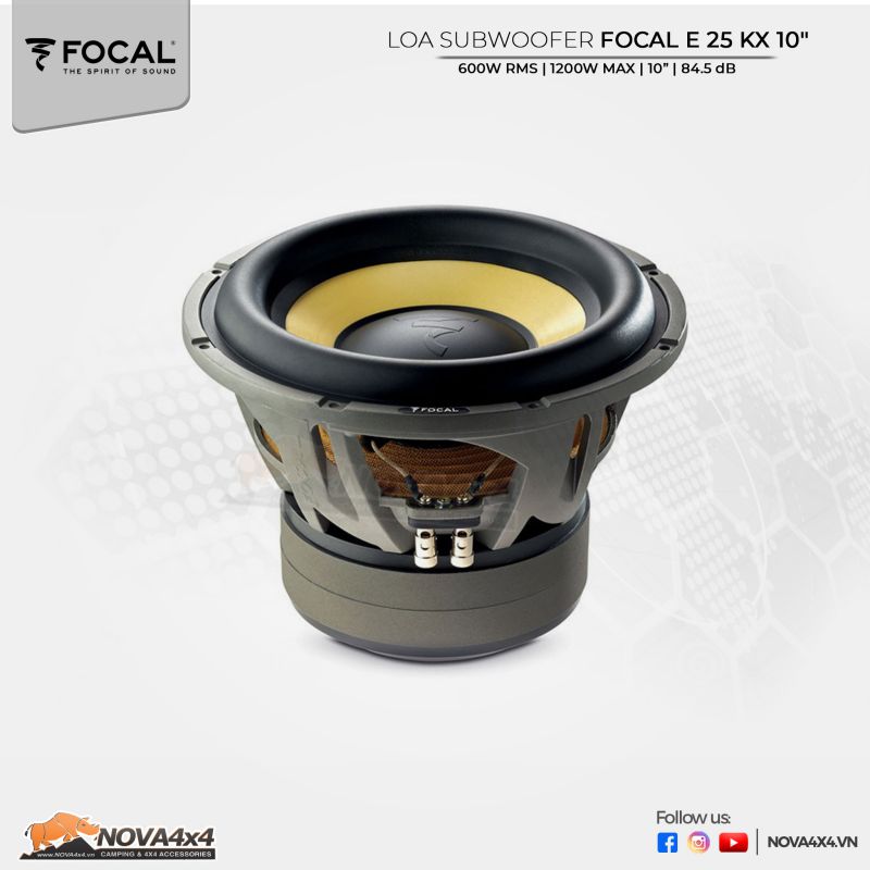 Loa Subwoofer Focal E 25 KX 10″ | Phân khúc chuyên nghiệp K2 Power