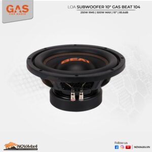 Loa Subwoofer 10″ GAS BEAT 104 250W (RMS) 500W (MAX) 4 Ohms