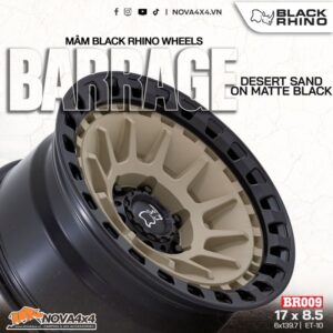 Mâm Black Rhino Barrage BR009 17×8.5 | 6×139.7 | ET-10 (màu vàng cát)