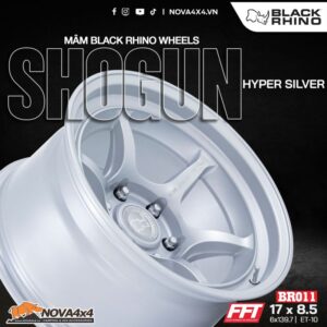 Mâm Black Rhino Shogun BR011 17×8.5 | 6×139.7 | ET-10 | CB 106,1 (màu bạc)