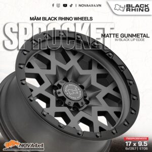 Mâm Black Rhino Sprocket 17×9.5 | 6×139.7 | ET6 | CB112.1 (màu xám mờ)